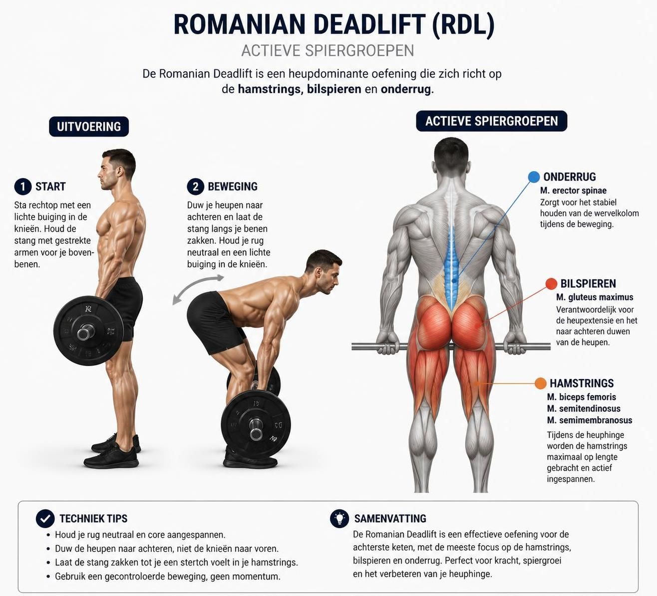 leer hoe je de romanian deadlift effectief uitvoert om je krachtontwikkeling te verbeteren met de juiste techniek en tips.