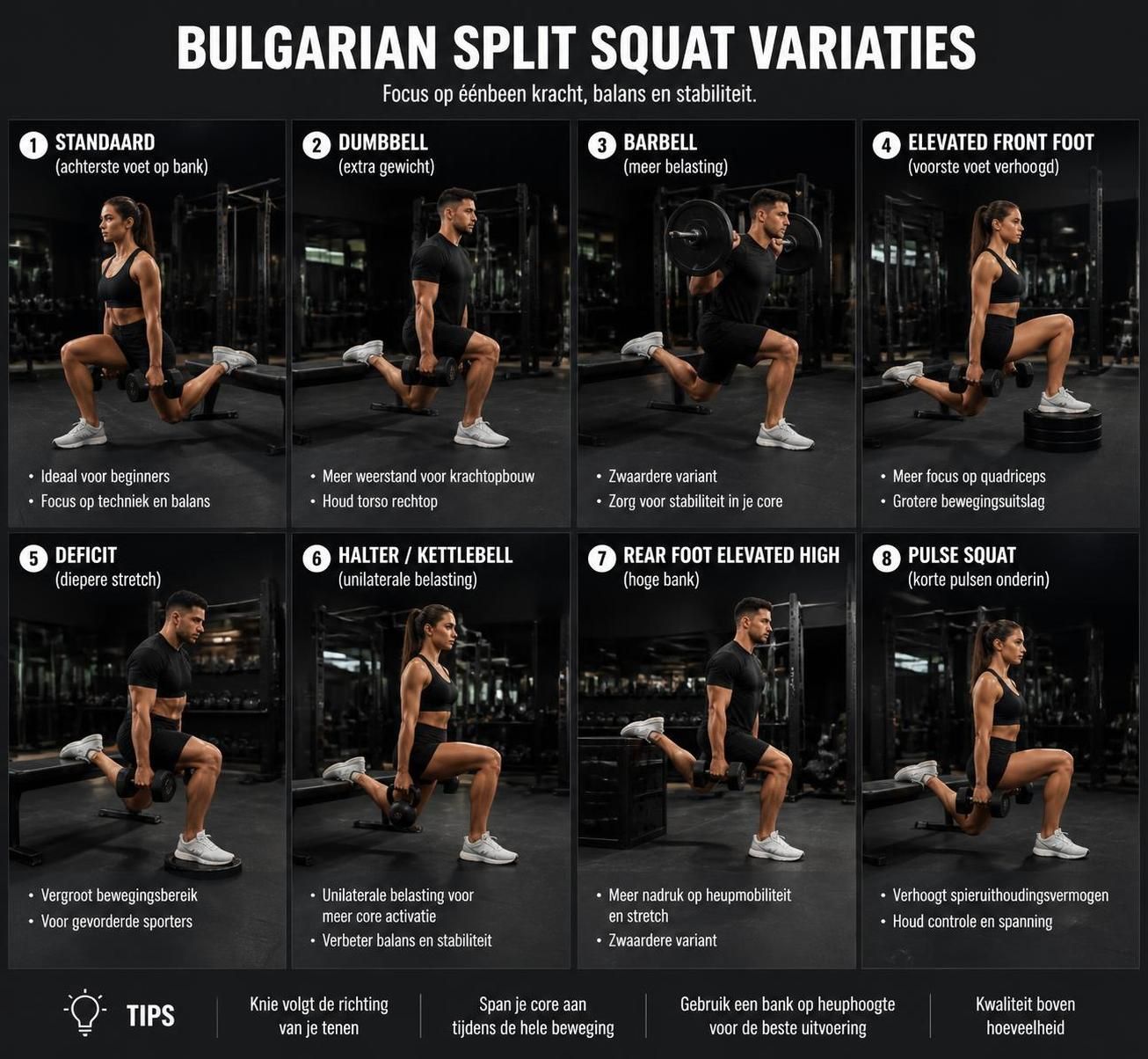 ontdek effectieve tips voor het correct uitvoeren van de bulgarian split squat om je benen en bilspieren optimaal te trainen.