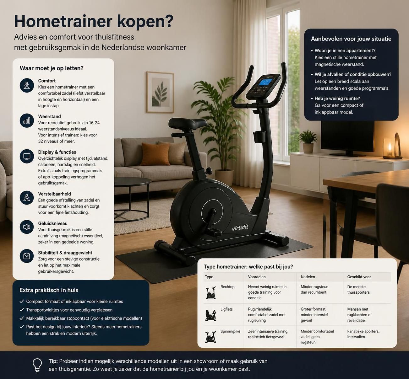 ontdek waar je op moet letten bij het kopen van een hometrainer om de beste keuze te maken voor jouw fitnessbehoeften.