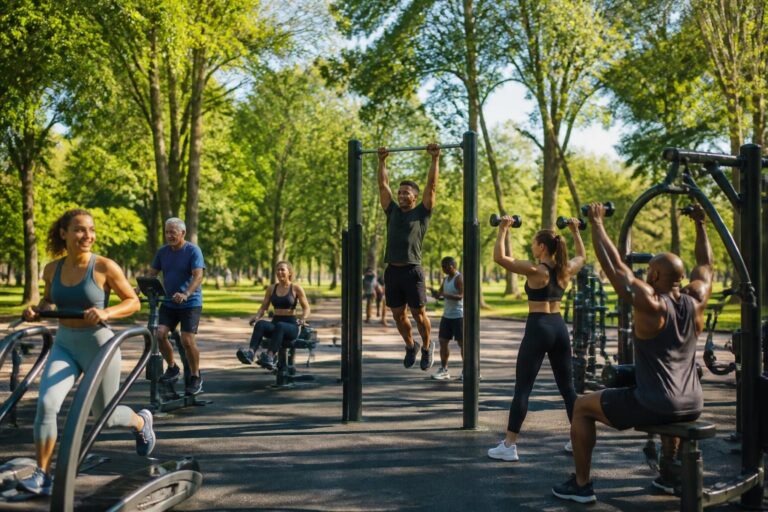 ontdek hoe outdoor fitness gyms je kunnen helpen een gezondere levensstijl te bereiken met frisse lucht, variatie in oefeningen en sociale interactie.