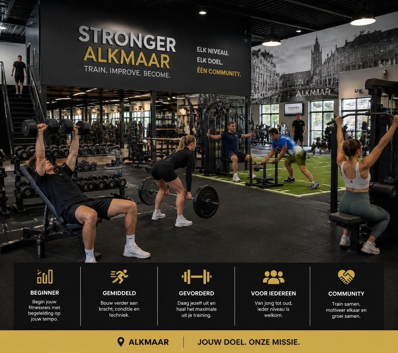 ontdek onze sportschool in alkmaar, geschikt voor zowel beginners als gevorderden. train effectief in een motiverende en ondersteunende omgeving.