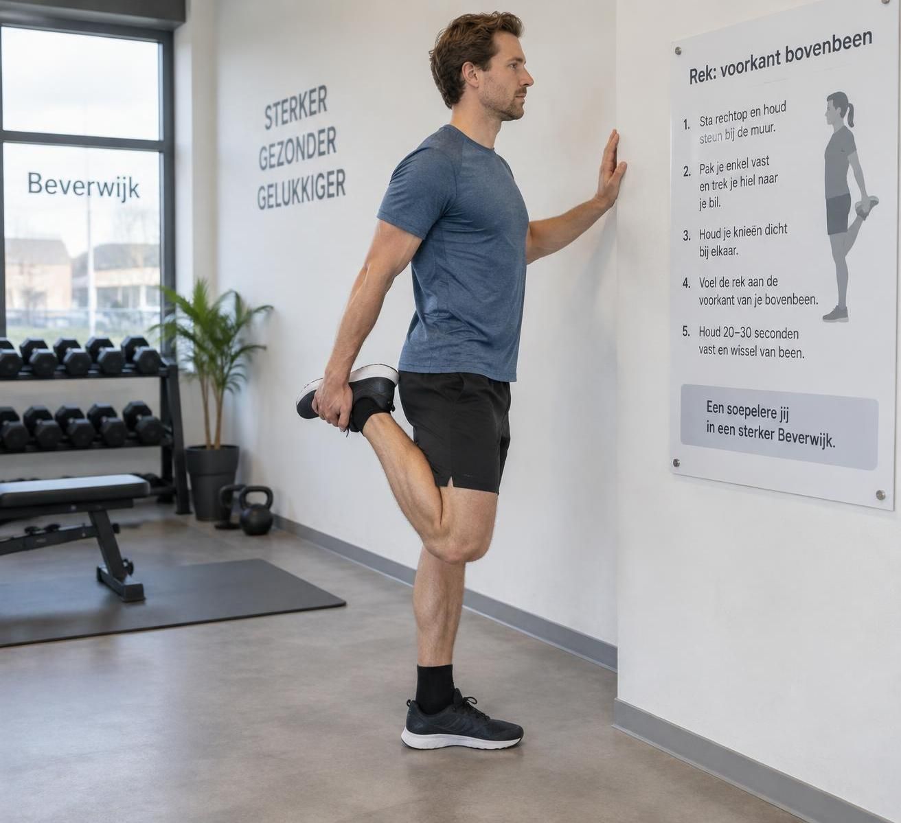 ontdek hoe je je quadriceps effectief stretcht, je flexibiliteit verbetert en soepelere bewegingen krijgt met eenvoudige, veilige rekoefeningen.